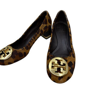 Tory Burch Leopard Calf Hair Block Heel Pump 6.5